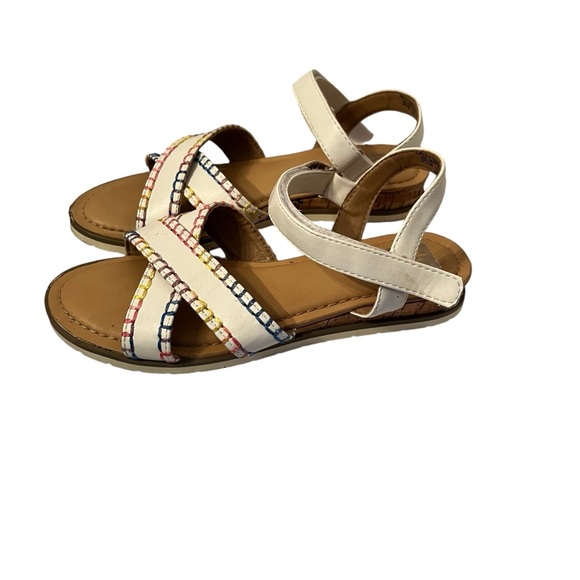 Dolce Vita Dawne Rainbow Whipstitch White Hook and Loop Sandals Size 4 - Picture 5 of 6